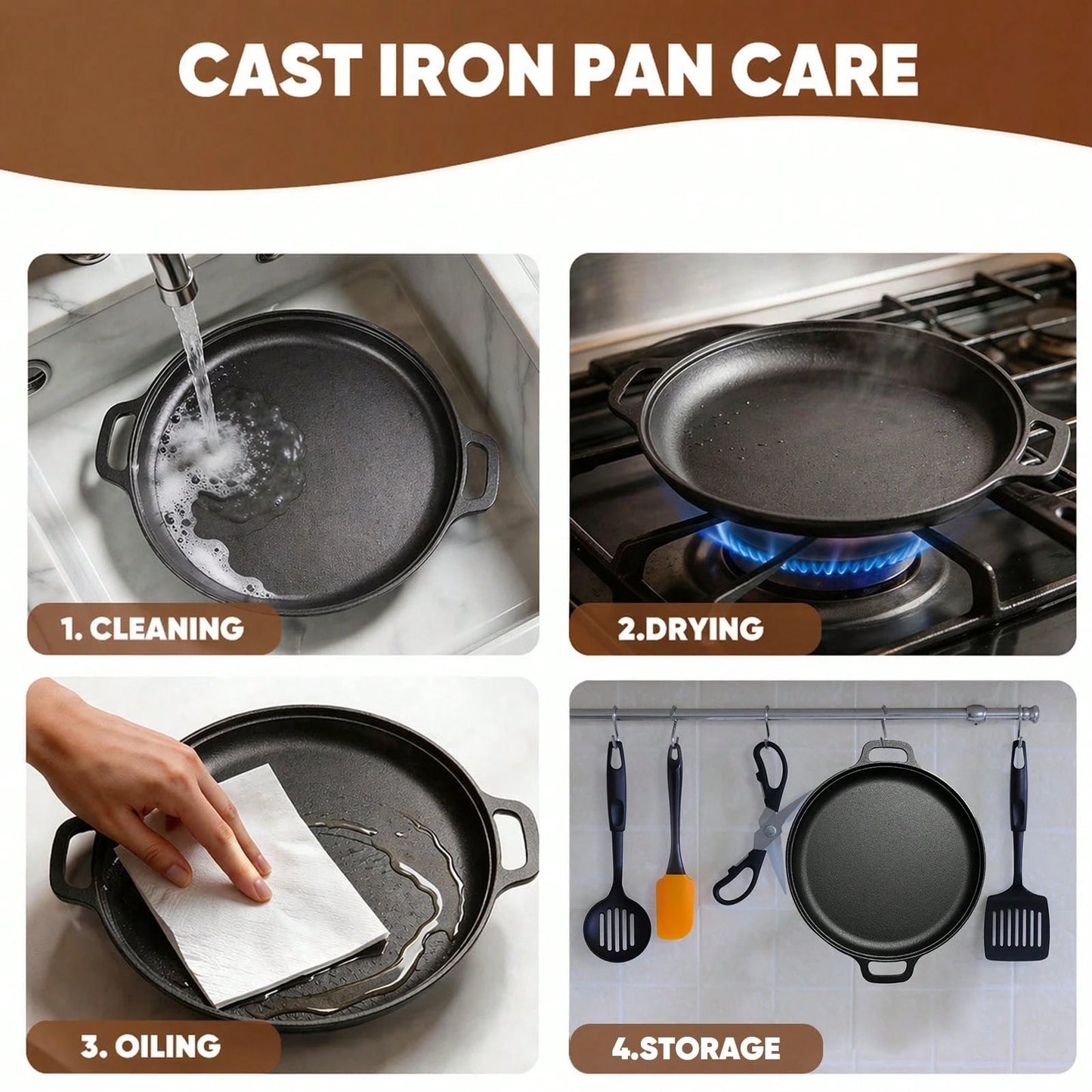 LugoBox 1pc Cast Iron Grill Pan, Pre-Seasoned 11.02 Inch Skillet With Dual Large Loop Handles, Kitchen Gadgets For Pizza Lovers Kitchen Accessories Kitchen Accessories