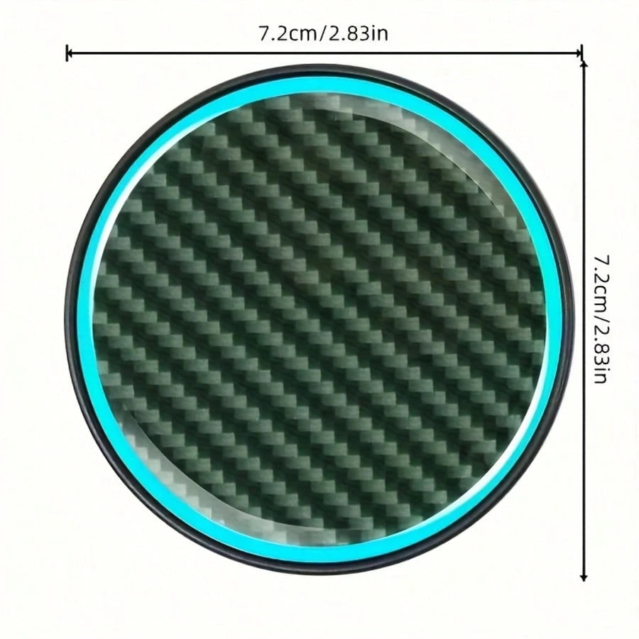 Luminous(Day Without Light)Car Cup Holder Coaster Pads, Anti-Slip(Back With Adhesive),Glow-In-The-Dark(No Light Effect During The Day) Drink Mats For Vehicle Interior Decoration, Splash-Proof Beverage