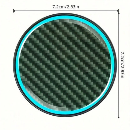 Luminous(Day Without Light)Car Cup Holder Coaster Pads, Anti-Slip(Back With Adhesive),Glow-In-The-Dark(No Light Effect During The Day) Drink Mats For Vehicle Interior Decoration, Splash-Proof Beverage