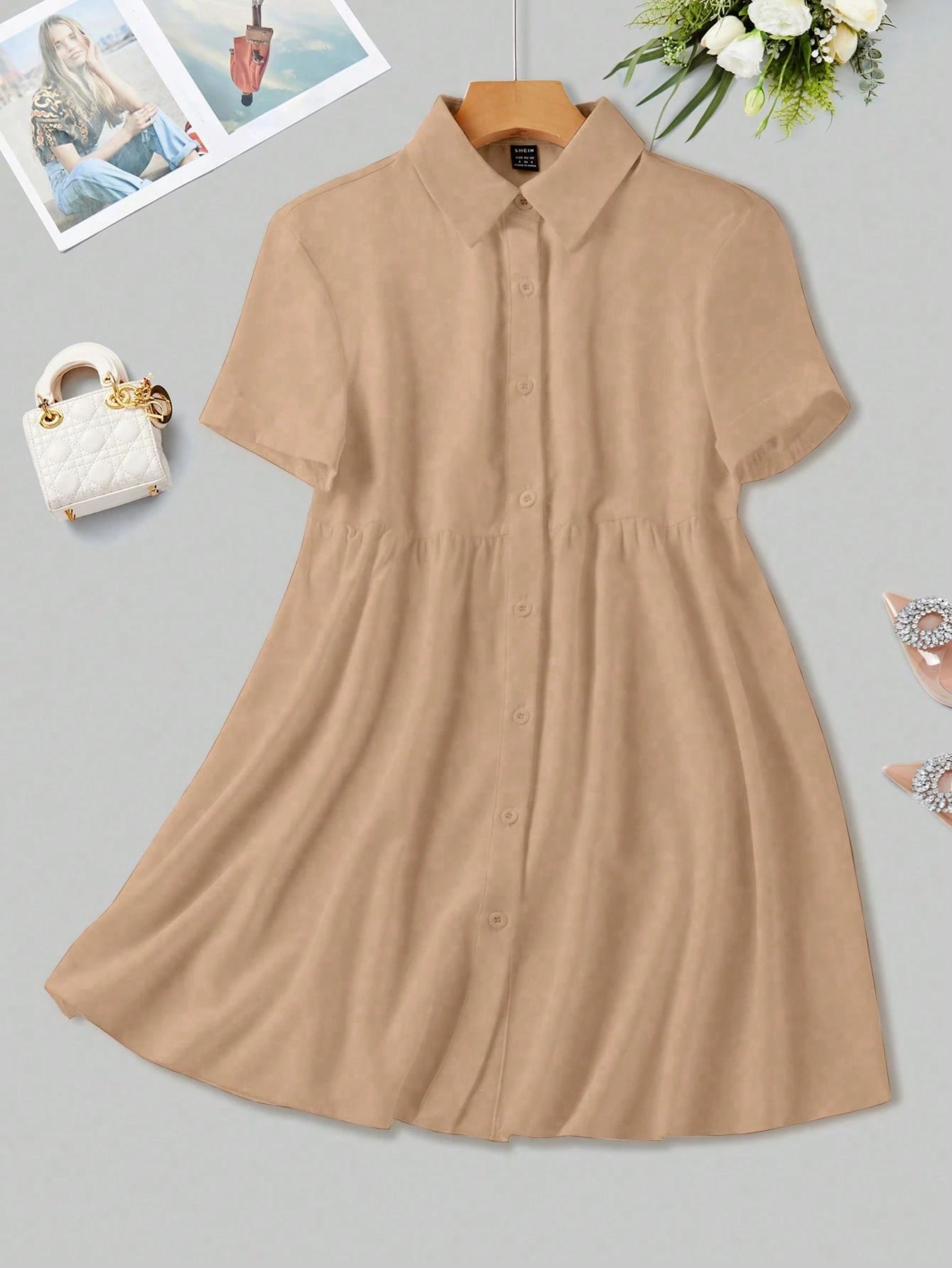 Lunelith Lunessa Women Fashion Solid Color Short Sleeve V-Neck Blouse Peplum Top