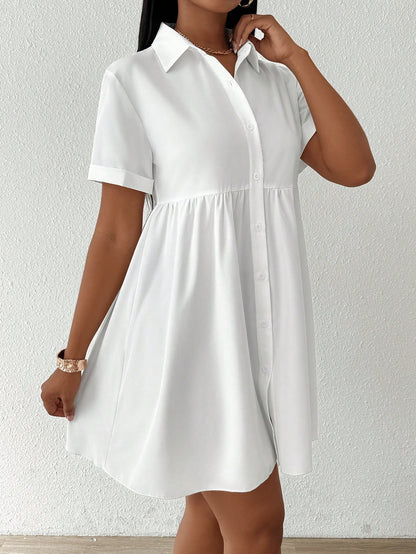 Lunelith Lunessa Women Fashion Solid Color Short Sleeve V-Neck Blouse Peplum Top