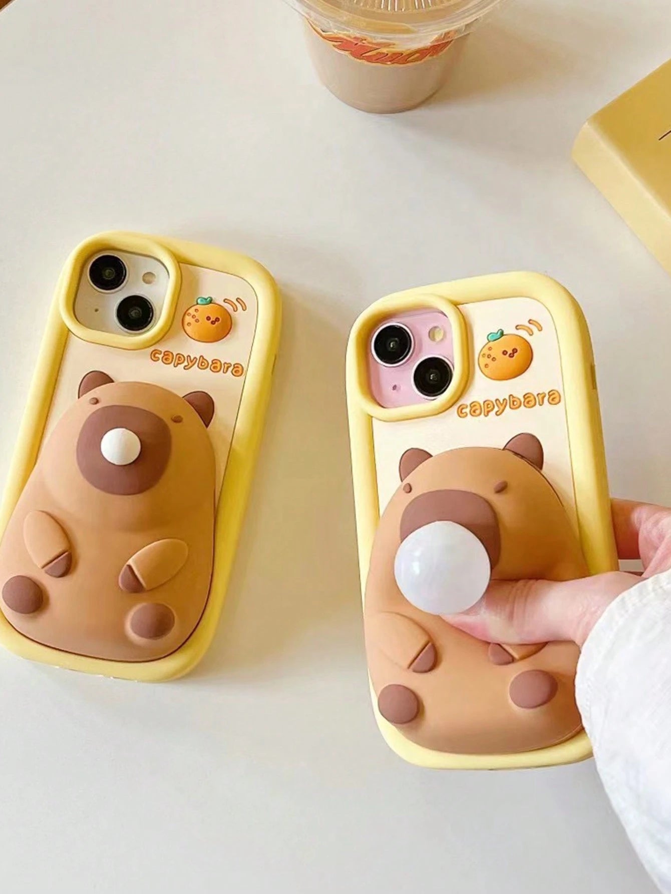 Luxury Cute Capybara Case Silicone Shockproof Cute Capybara Silicone Phone Premium Case With Bubble Toy Stress Relief Protective Cover Compatible With IPhone 11 12 13 14 15 Pro Max 17/17pro/17promax W