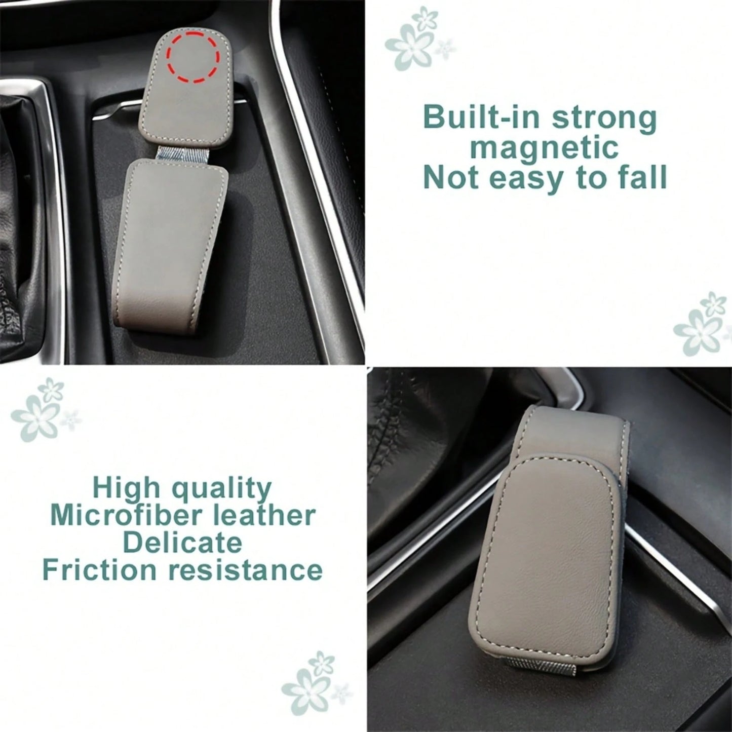 Luxury Faux Leather Crown Car Sunglasses Holder- Fashionable Sun Visor Clip Organizer With Sparkling Crystal Decor, Multiple Colors, Fits Most Vehicles, Shiny Car Accessory
