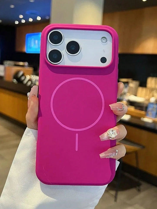 Luxury Shiny Fluorescent Liquid Silicone Magnetic Soft Phone Case Compatible With IPhone 17 Air 16 15 14 13 12 17 Pro Max Plus