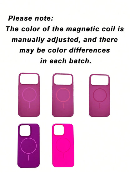 Luxury Shiny Fluorescent Liquid Silicone Magnetic Soft Phone Case Compatible With IPhone 17 Air 16 15 14 13 12 17 Pro Max Plus
