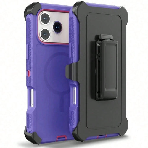 Luxury Textured Grip Armor Case With Magnetic Alignment Rotatable Belt Clip For IPhone 17 16 15 14 Pro Max Fashion Impact Resisting Cover