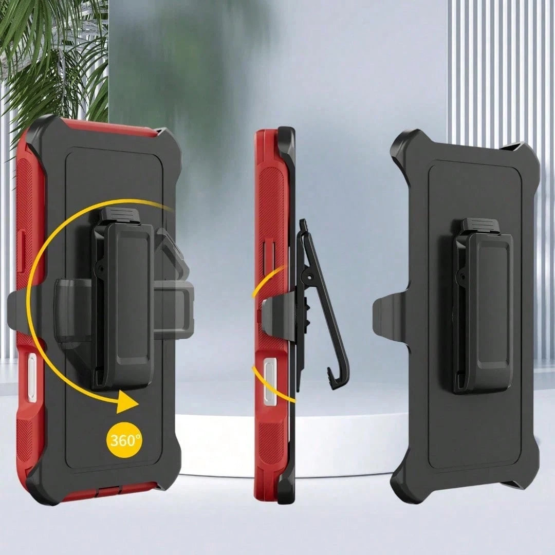 Luxury Textured Grip Armor Case With Magnetic Alignment Rotatable Belt Clip For IPhone 17 16 15 14 Pro Max Fashion Impact Resisting Cover