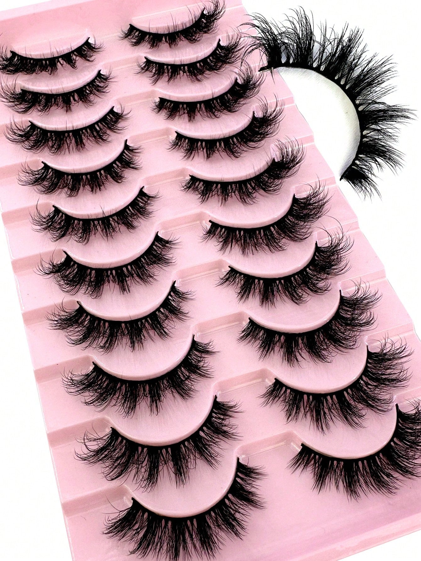 LYBCG 10Pairs Of 3D Fluffy Artificial Mink Eyelashes Slim False Eyelashes Thick False Eyelashes Curling False Eyelashes 3D Natural False Eyelashes Suitable For Holiday Parties False Eyelashes Cat Eye