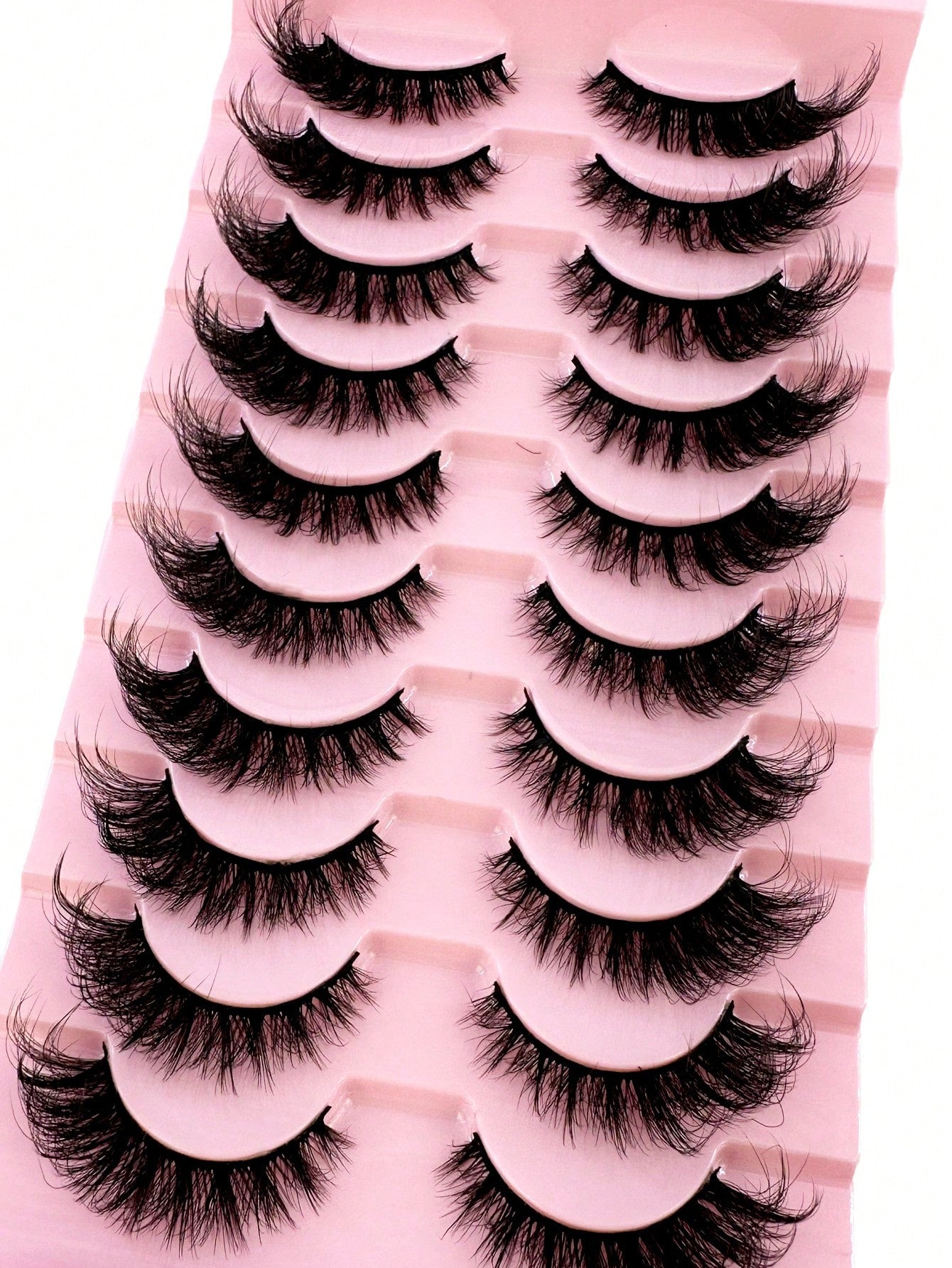 LYBCG 10Pairs Of 3D Fluffy Artificial Mink Eyelashes Slim False Eyelashes Thick False Eyelashes Curling False Eyelashes 3D Natural False Eyelashes Suitable For Holiday Parties False Eyelashes Cat Eye