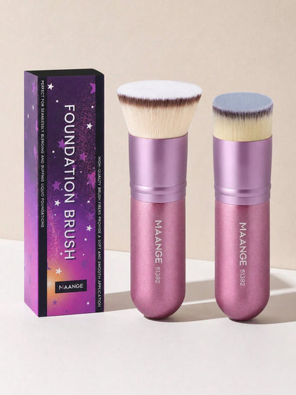 MAANGE 1/2pcs Flat Head Foundation Brush, Large Makeup Brush, Beauty Tool, Great Gift, Convenient To Carry, Travel Essential.