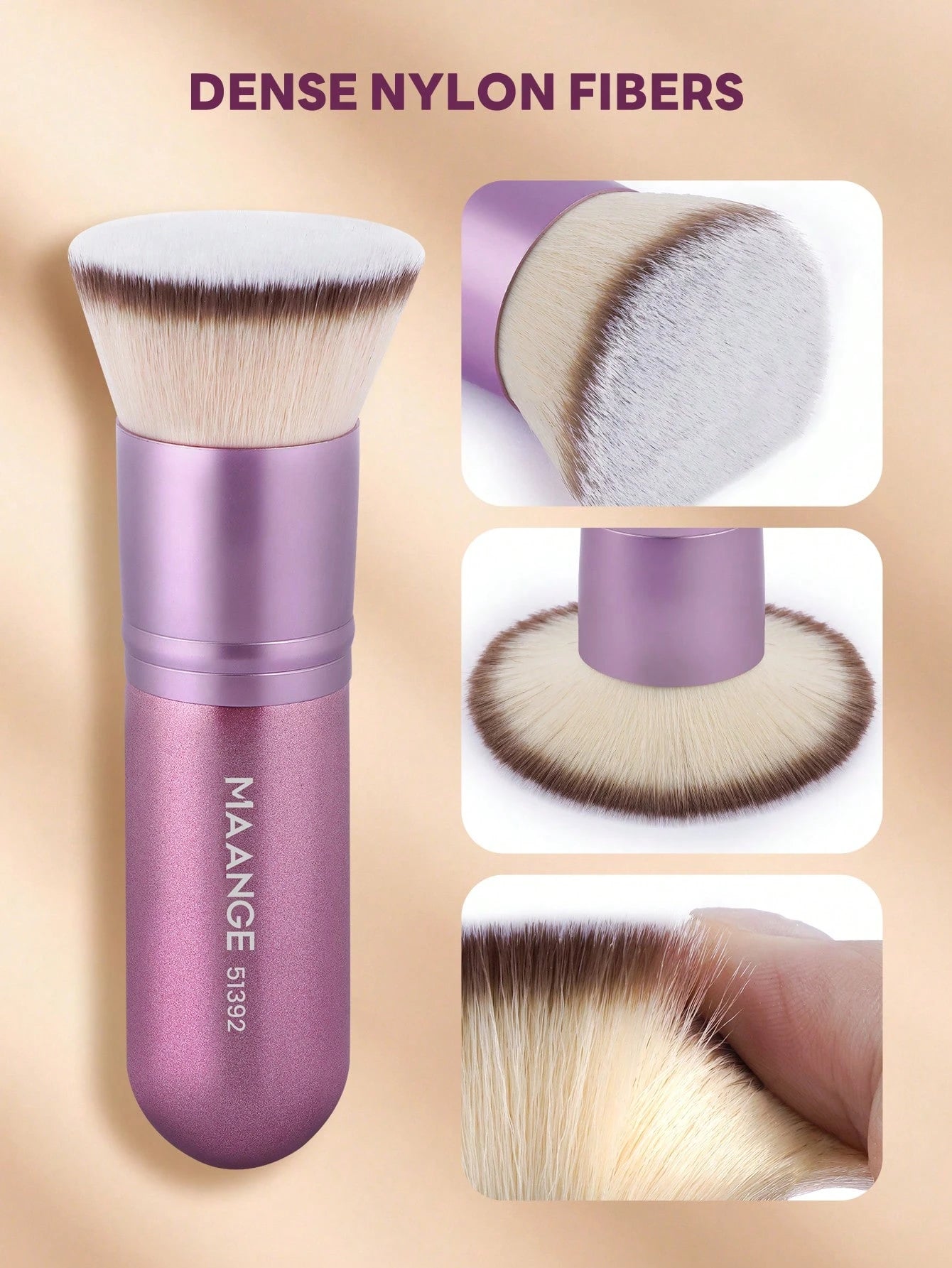 MAANGE 1/2pcs Flat Head Foundation Brush, Large Makeup Brush, Beauty Tool, Great Gift, Convenient To Carry, Travel Essential.