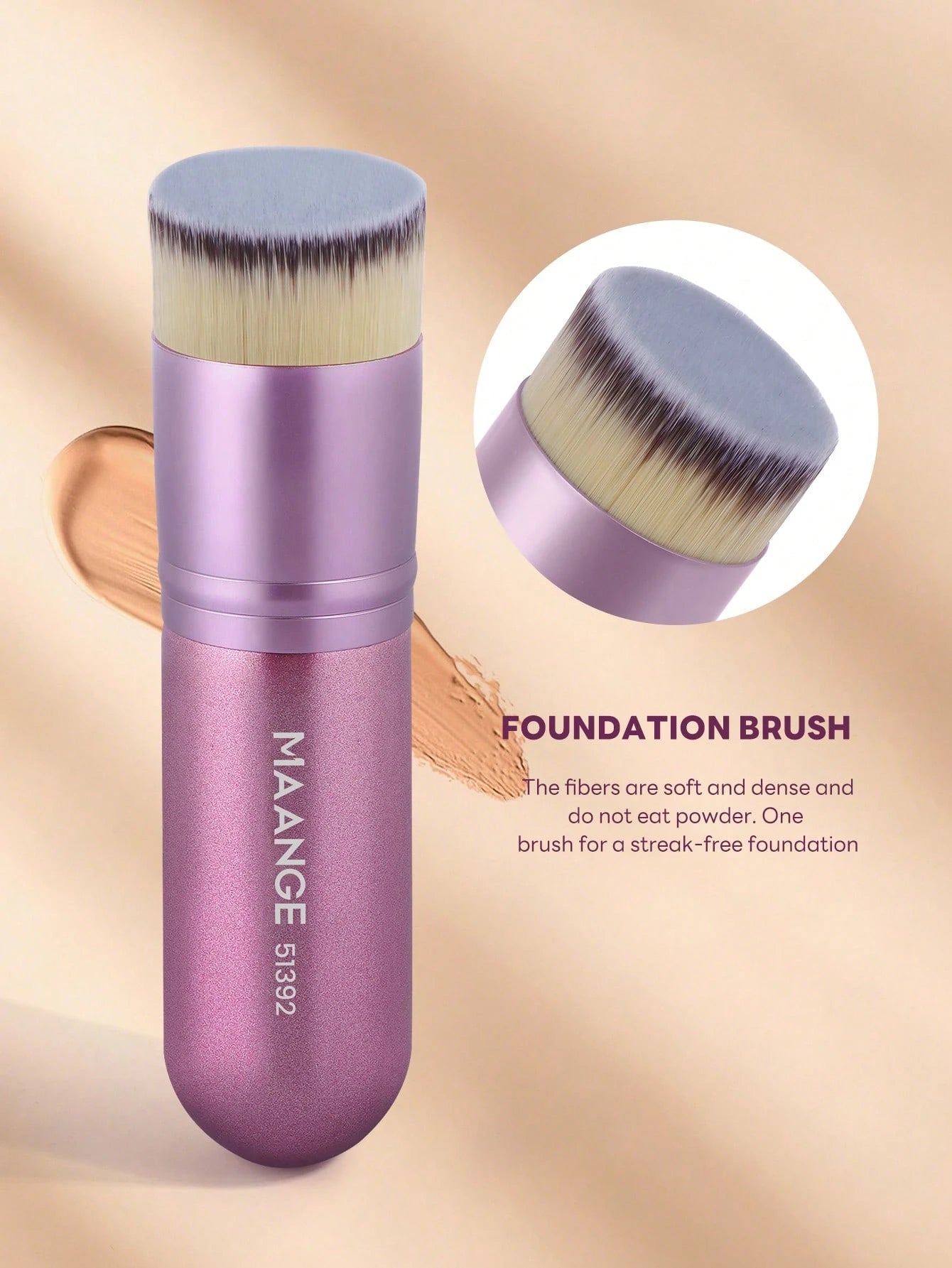 MAANGE 1/2pcs Flat Head Foundation Brush, Large Makeup Brush, Beauty Tool, Great Gift, Convenient To Carry, Travel Essential.