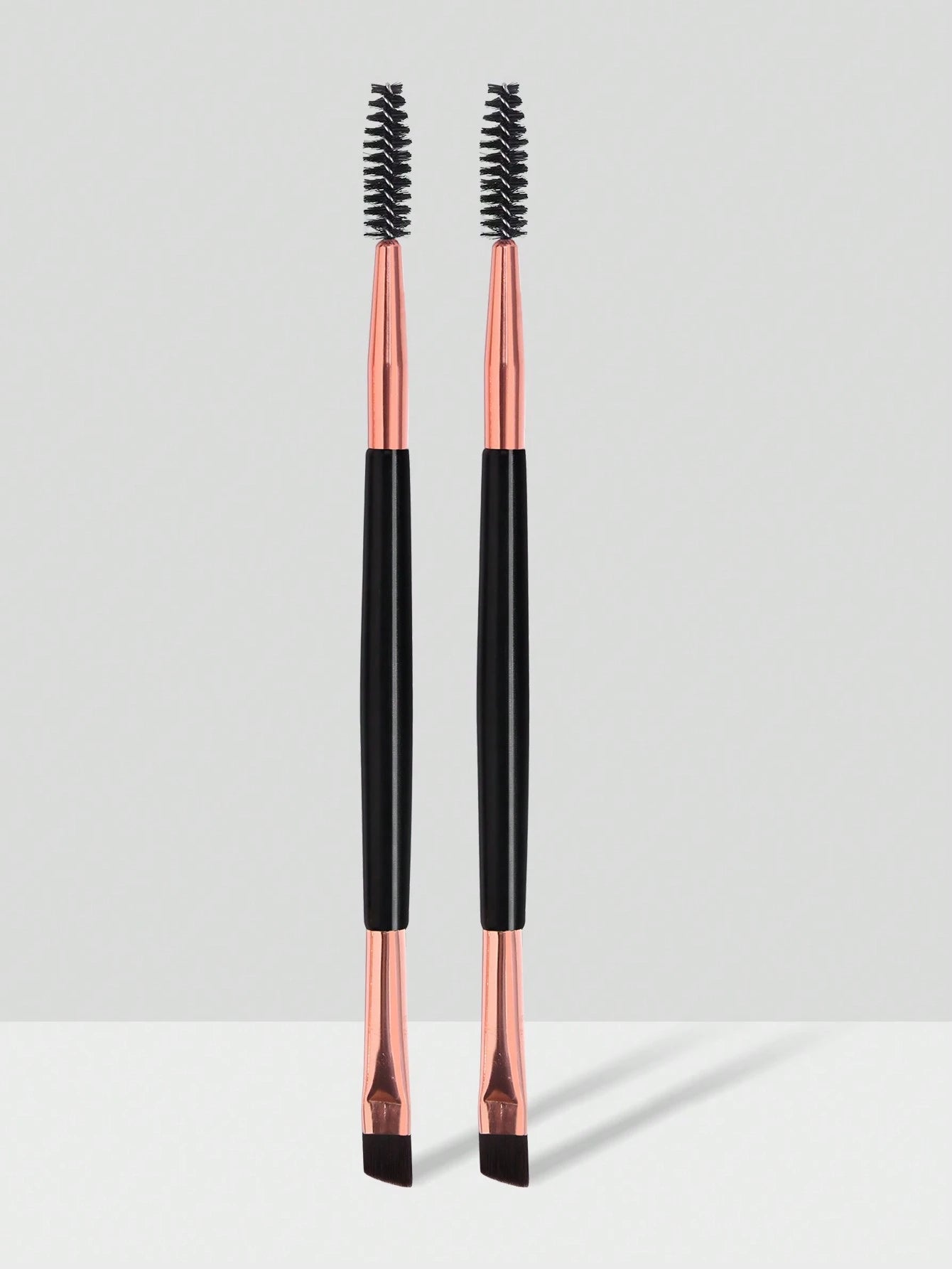 MAANGE 2pcs Dual-Ended Eyebrow Brush Set, Makeup Tool, Soft Fiber Material, Portable, Travel Essential, Eyebrow Brush, Eyeshadow Brush, Spiral Brush