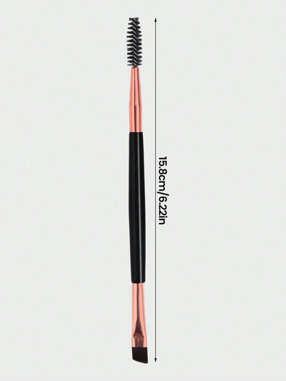 MAANGE 2pcs Dual-Ended Eyebrow Brush Set, Makeup Tool, Soft Fiber Material, Portable, Travel Essential, Eyebrow Brush, Eyeshadow Brush, Spiral Brush