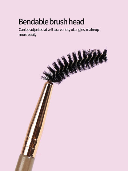 MAANGE 3pcs Professional Dual-Ended Eyebrow Brush Set, Makeup Tools, Soft Fibers, Convenient Carry, Travel Essential, Eyebrow Brush, Eyeshadow Brush, Spiral Brush
