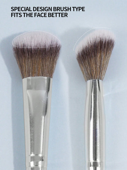 MAANGE 5pcs Finger-Style Makeup Brush Set, Soft Fiber Material, Portable, Includes Concealer Brush, Eyeshadow Brush, Blending Brush, Eyebrow Brush, Travel Essential, Great Gift