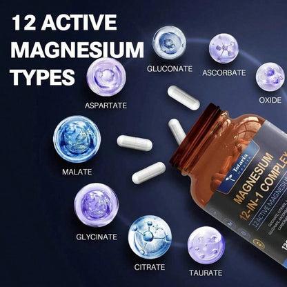 Magnesium 12-In-1 Complex 700mg – 3-Pack – High Absorption With 4 Types Of Magnesium – Bone, Muscle & Energy Support – Non-GMO – Best Value Bundle – Limited Time Offer