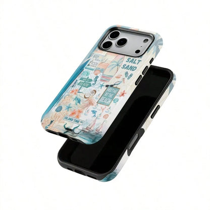 Magnetic Case Beach Vacation Art Pattem,Adurable 2-In1 Protective Case.For IPhone 17Pro/16/15/14/13/12/11 Pro Max/Plus/Pro, Simple And Stylish Phone Case,Magnetic Wireless Charging Compatible Phone Ca