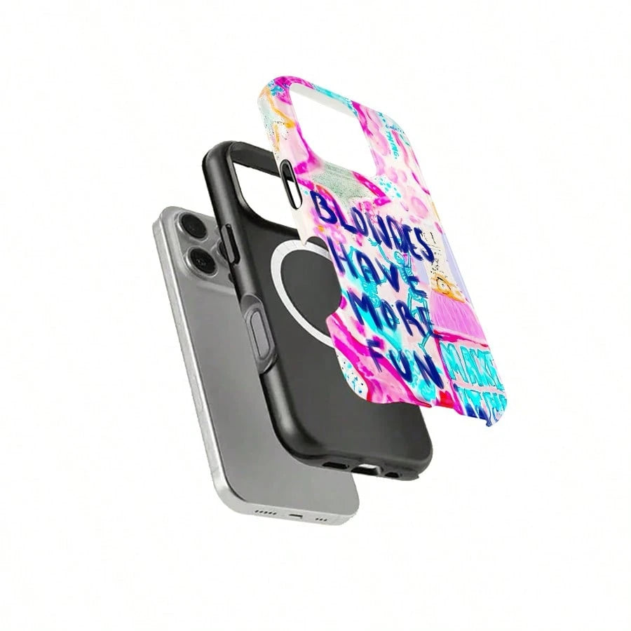 Magnetic Case Blondes Have Fun Pattem,2 In 1 Phone Case With Durable, Shock Absorbing And Styish Design.For IPhone 17Air/16/15/14/13/12/11 Pro Max/Plus/Pro, Simple And Stylish Phone Case,Perfect Holid