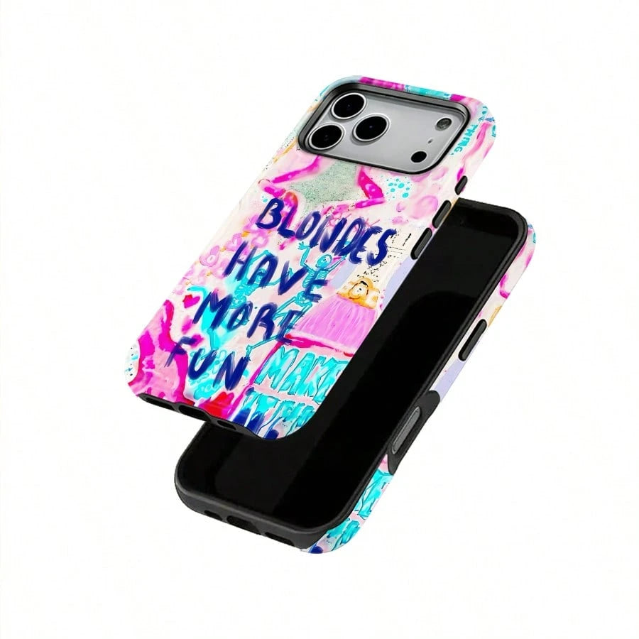 Magnetic Case Blondes Have Fun Pattem,2 In 1 Phone Case With Durable, Shock Absorbing And Styish Design.For IPhone 17Air/16/15/14/13/12/11 Pro Max/Plus/Pro, Simple And Stylish Phone Case,Perfect Holid
