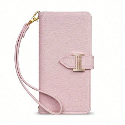 Magnetic Flip Wallet Phone Case For IPhone 17-14 Pro Max – Premium Leather Card Slot Holder Short Strap Protective Cover