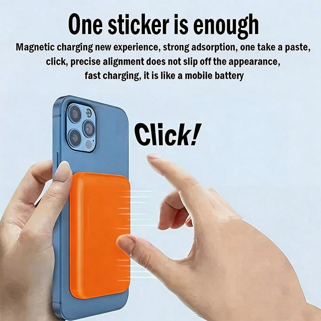 Magnetic Wireless Power Bank 5000mAh Portable Phone Charger Vibrant Orange Designed For IPhone 15 Pro Max 14 Plus 13 12 Mini 15W Instant Wireless Charging With 20W USB C PD Fast Connection Builtin 32