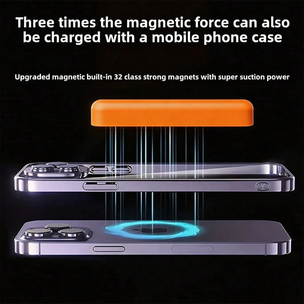 Magnetic Wireless Power Bank 5000mAh Portable Phone Charger Vibrant Orange Designed For IPhone 15 Pro Max 14 Plus 13 12 Mini 15W Instant Wireless Charging With 20W USB C PD Fast Connection Builtin 32
