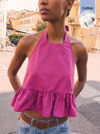 MAIJA Summer Tops Elegant Tie Front Backless Satin Slip Cami Top Vacation Country Concert Going Out Summer