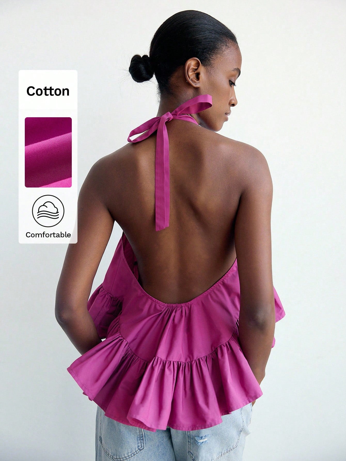 MAIJA Summer Tops Elegant Tie Front Backless Satin Slip Cami Top Vacation Country Concert Going Out Summer