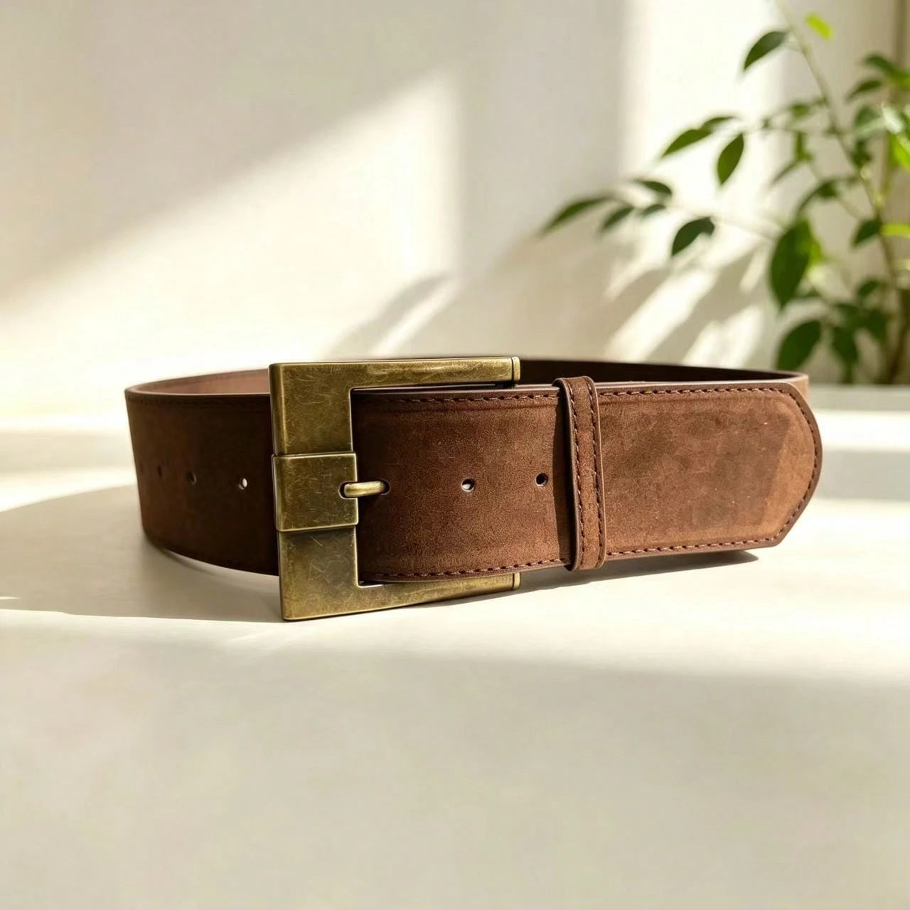Maillard Vintage Wide PU Leather Pin Buckle Waist Belt For Women, Slimming Decorative Waist Strap For Dress & Jeans Matching