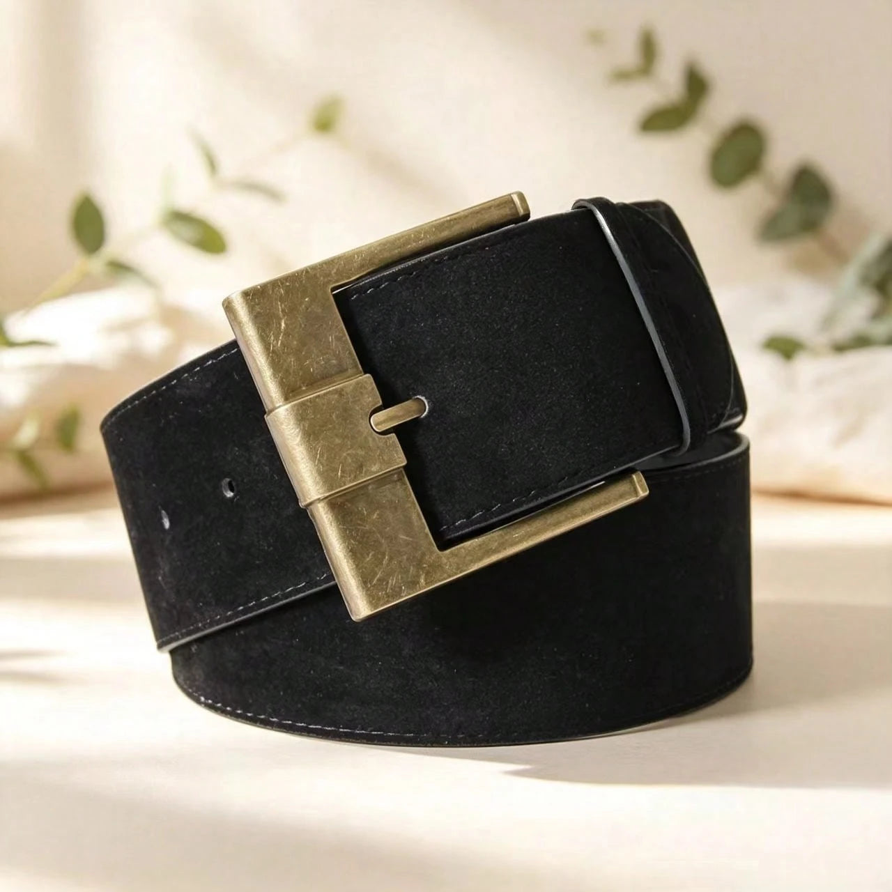 Maillard Vintage Wide PU Leather Pin Buckle Waist Belt For Women, Slimming Decorative Waist Strap For Dress & Jeans Matching