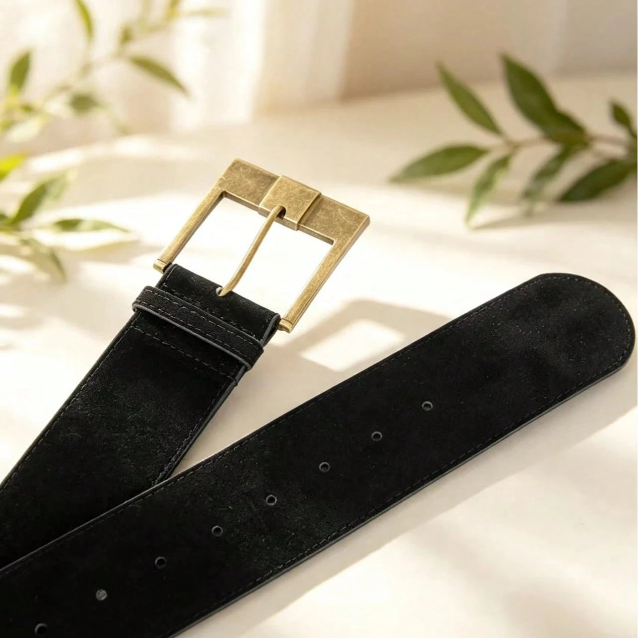 Maillard Vintage Wide PU Leather Pin Buckle Waist Belt For Women, Slimming Decorative Waist Strap For Dress & Jeans Matching