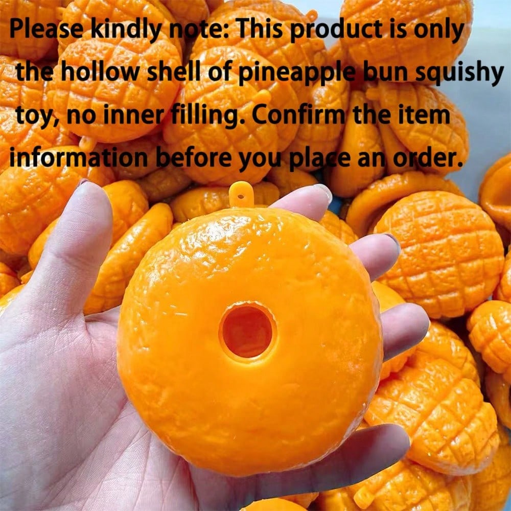 Malleable Creamy Baked Pineapple Bread Squishy, Slow Rebound Fluffy Plush Squeeze Toy, Soft Smooth Odorless, Elastic Non-Sticky Stretchable Durable Sensory Toy, Portable Adult Anxiety Relief Gift, Sui