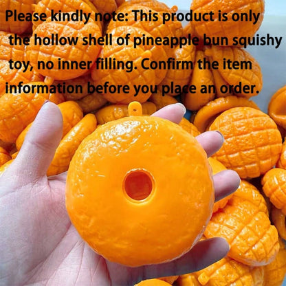 Malleable Creamy Baked Pineapple Bread Squishy, Slow Rebound Fluffy Plush Squeeze Toy, Soft Smooth Odorless, Elastic Non-Sticky Stretchable Durable Sensory Toy, Portable Adult Anxiety Relief Gift, Sui