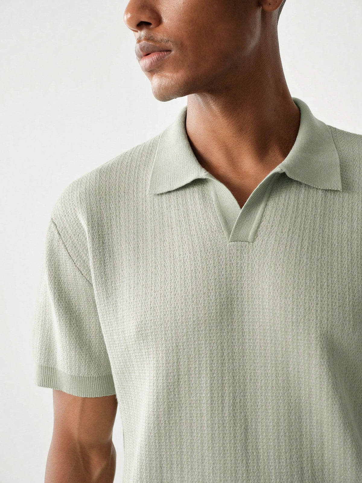 Manfinity CityGents Men's Casual Modest Versatile Short Sleeve Knit Top For Daily Wear Vacation Date Night Vacation Brunch Formal Sage Green Summer