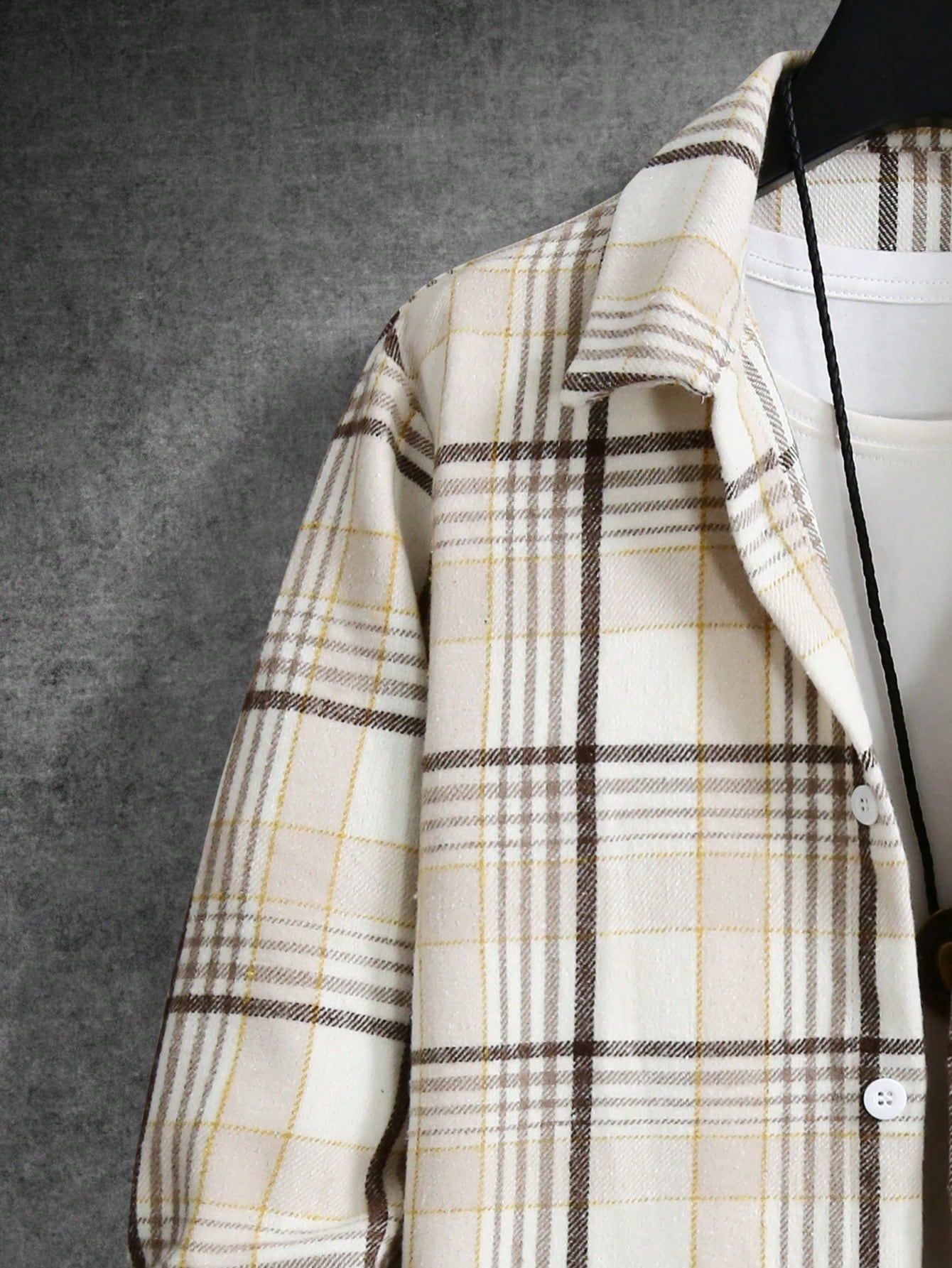 Manfinity Homme Men's Long Sleeve Spring Autumn Casual Plaid Fashion Urban Shacket