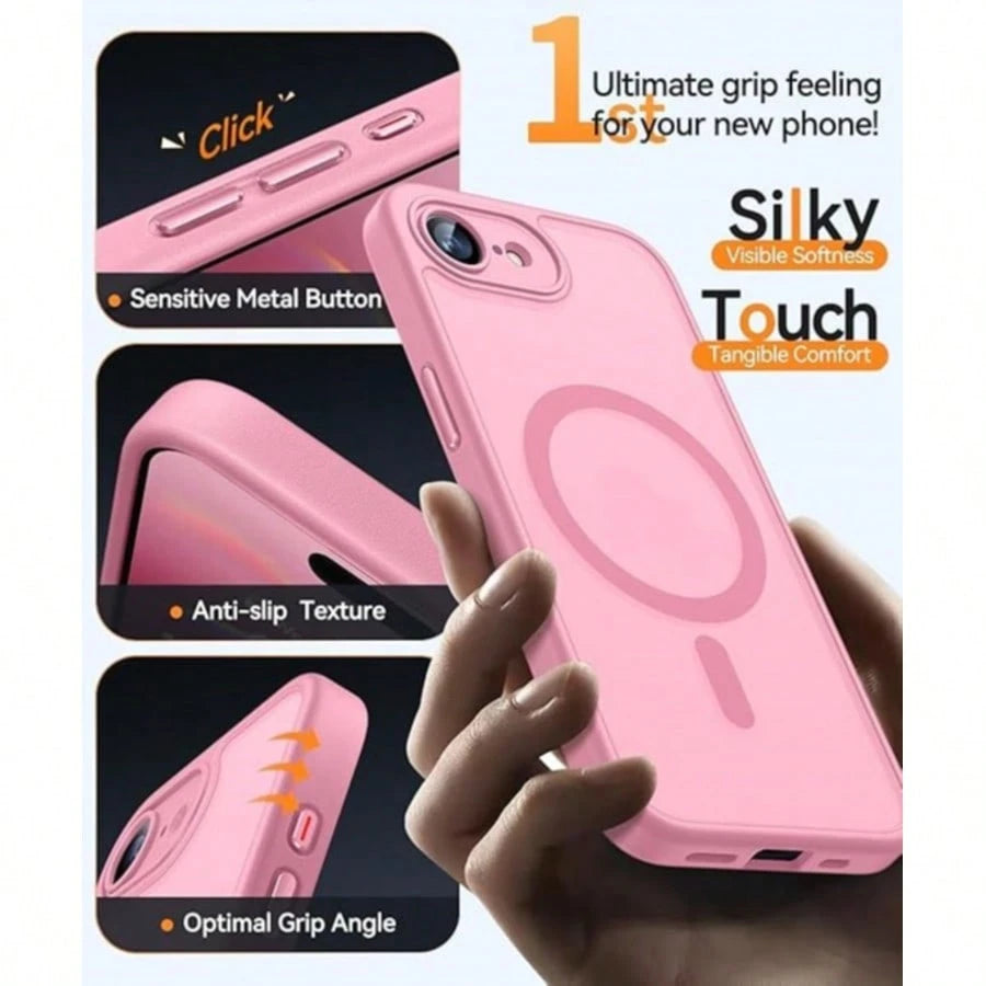 Matte Translucent Magnetic Phone Case Compatible With IPhone 17E 16E 17 Air 16 15 14 13 12 11 Plus Pro Max Camera Protection Shockproof Shell