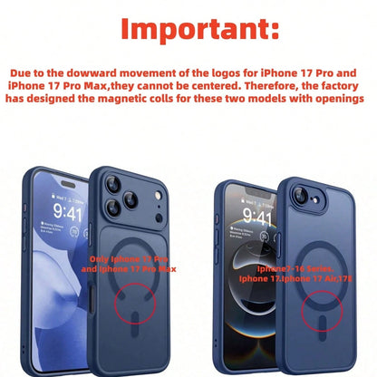 Matte Translucent Magnetic Phone Case Compatible With IPhone 17E 16E 17 Air 16 15 14 13 12 11 Plus Pro Max Camera Protection Shockproof Shell