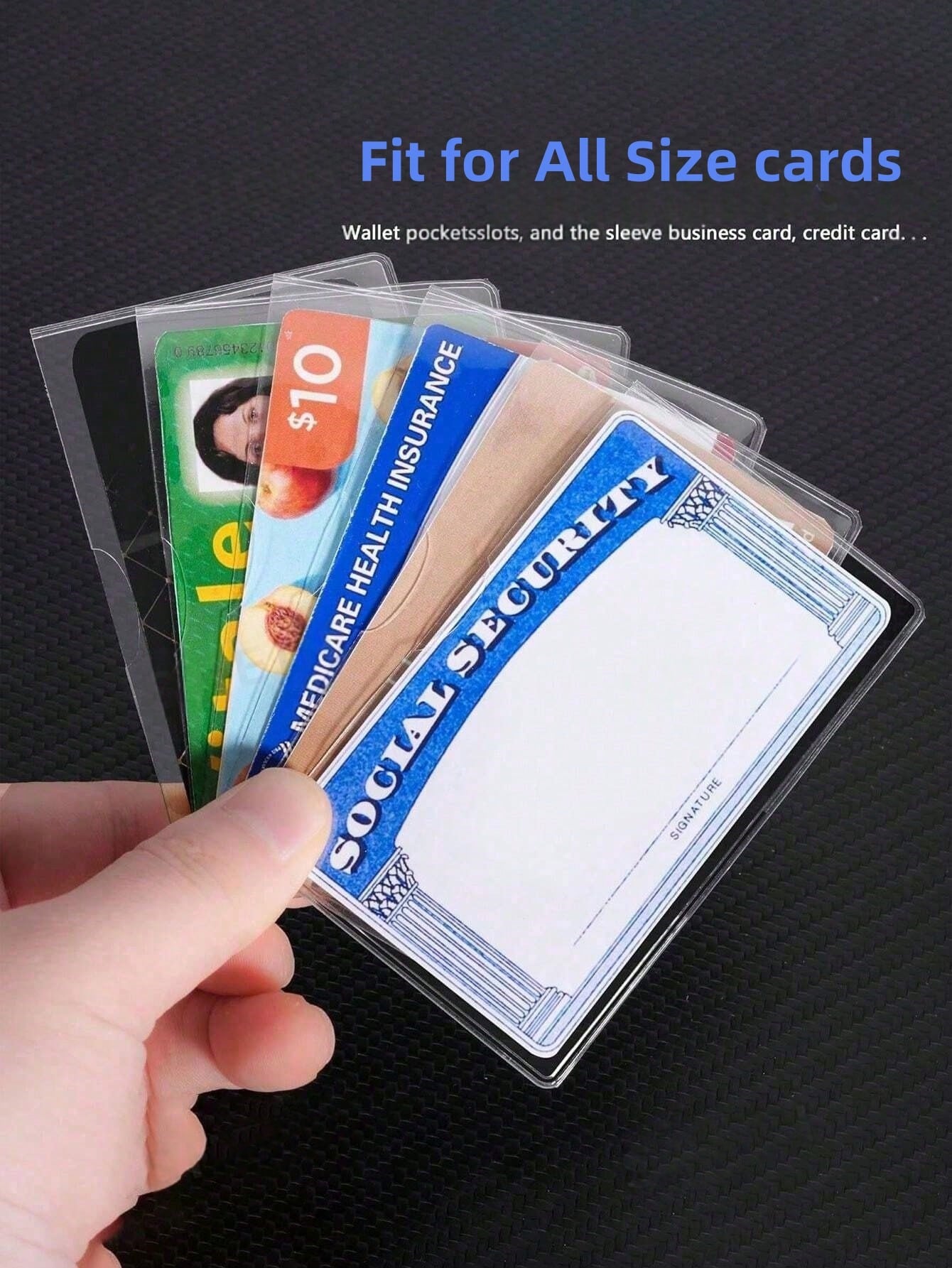Medicare Card Holder Protector Sleeves, Clear PVC Waterproof Medical/Credit Card, Business/Social Security Card Protector- Clear Vinyl Plastic Covers For Insurance & Social Security Metro & License O