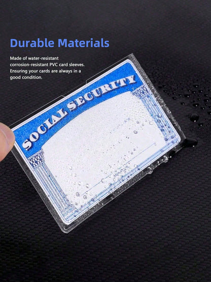 Medicare Card Holder Protector Sleeves, Clear PVC Waterproof Medical/Credit Card, Business/Social Security Card Protector- Clear Vinyl Plastic Covers For Insurance & Social Security Metro & License O