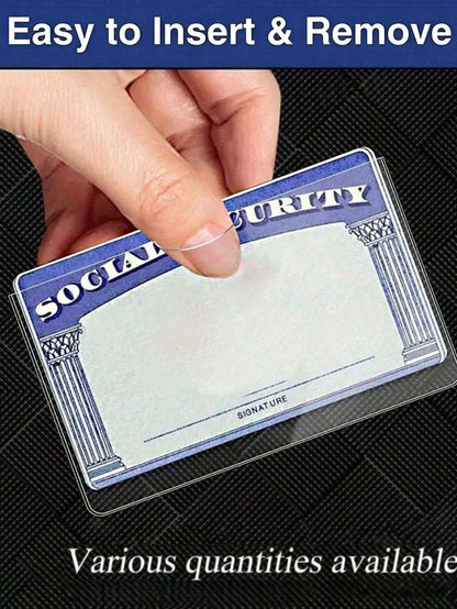 Medicare Card Holder Protector Sleeves, Clear PVC Waterproof Medical/Credit Card, Business/Social Security Card Protector- Clear Vinyl Plastic Covers For Insurance & Social Security Metro & License O