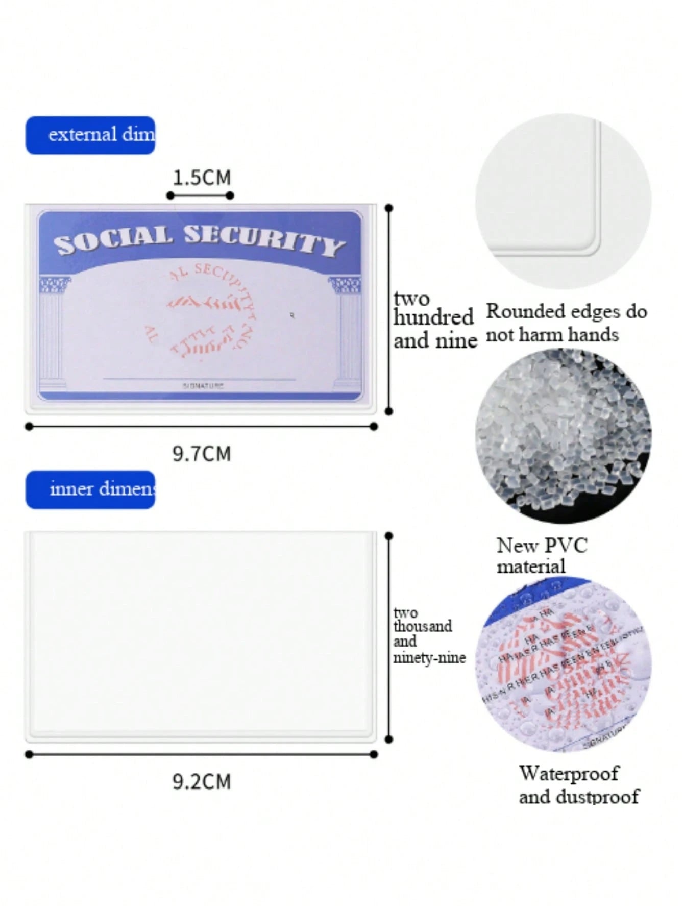 Medicare Card Holder Protector Sleeves, Clear PVC Waterproof Medical/Credit Card, Business/Social Security Card Protector- Clear Vinyl Plastic Covers For Insurance & Social Security Metro & License O