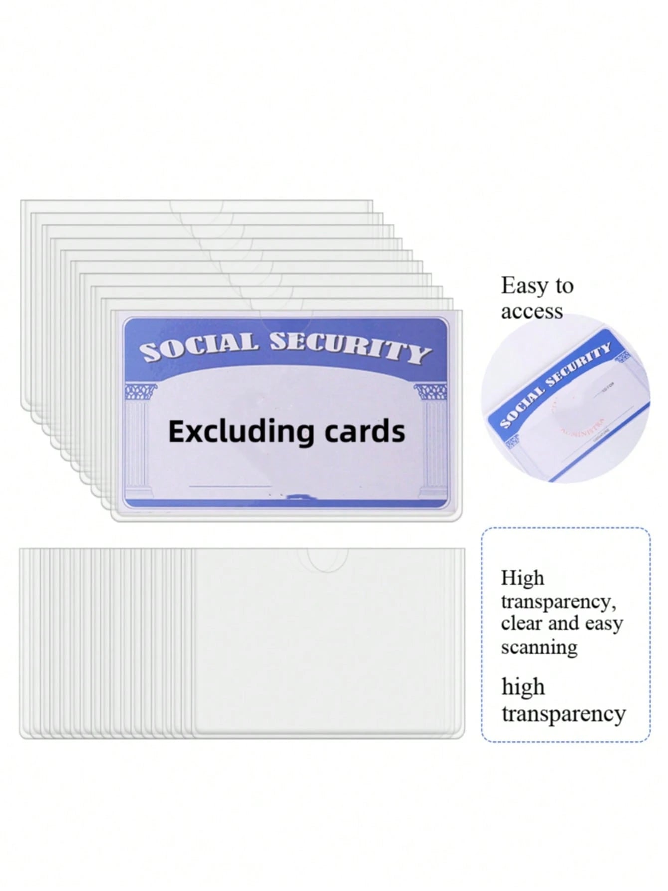 Medicare Card Holder Protector Sleeves, Clear PVC Waterproof Medical/Credit Card, Business/Social Security Card Protector- Clear Vinyl Plastic Covers For Insurance & Social Security Metro & License O