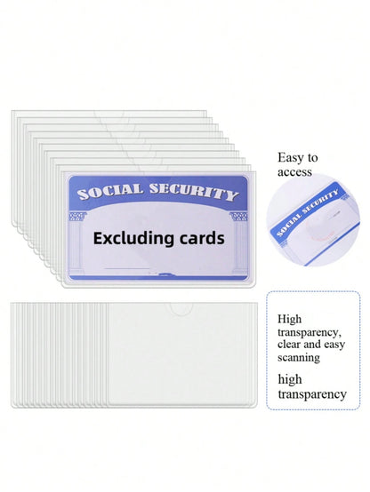 Medicare Card Holder Protector Sleeves, Clear PVC Waterproof Medical/Credit Card, Business/Social Security Card Protector- Clear Vinyl Plastic Covers For Insurance & Social Security Metro & License O