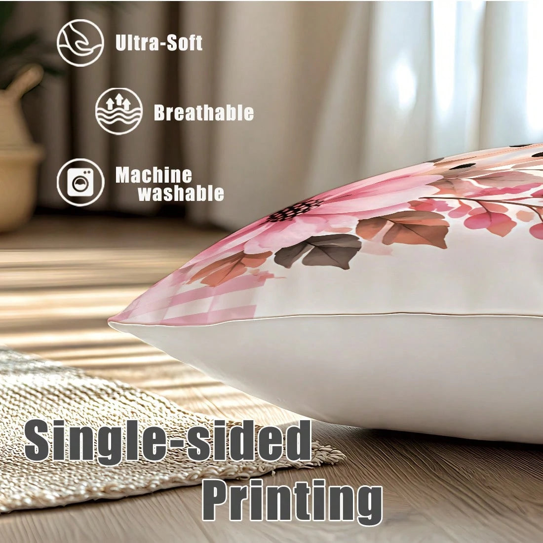 MEMNUN 4pcs Pink Tone Autumn Polka Dot Pumpkin Pink Cart Plaid Hello Autumn Text Print Pattern Pillow Covers [Pillow Insert Not Included], 40*40cm/45*45cm/50*50cm, [Single-Sided Printing] Made Of Poly