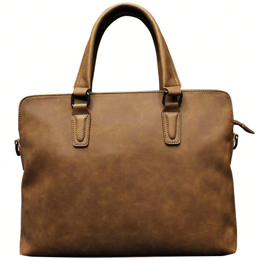 Men's Bag Korean Version Crazy Horse Leather Men's Handbag Business Shoulder Bag Men's Briefcase Crossbody Laptop Bag For Business Travel
