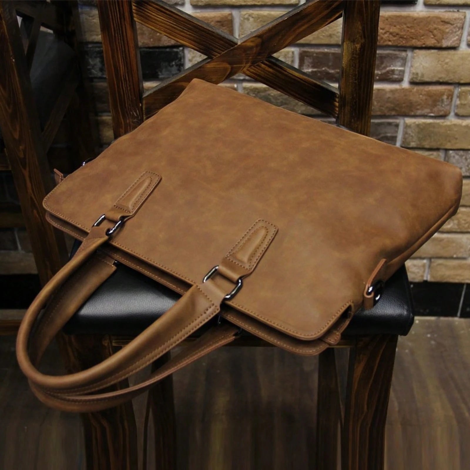 Men's Bag Korean Version Crazy Horse Leather Men's Handbag Business Shoulder Bag Men's Briefcase Crossbody Laptop Bag For Business Travel