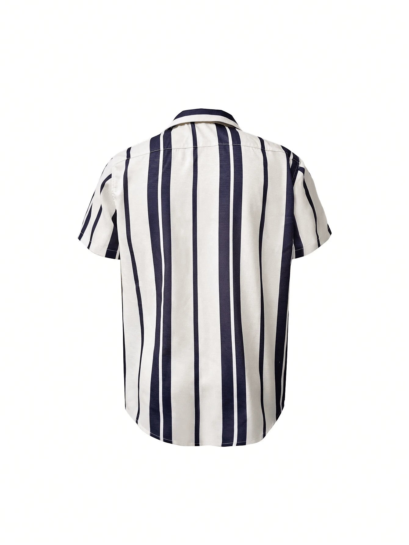Men's Casual Colorblock Striped Short Sleeve Shirt, Comfortable Vacation Style, Resort Wear