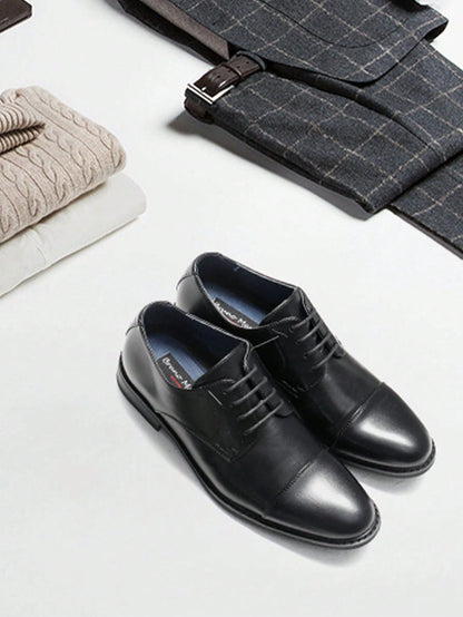 Men's Classic Oxford Shoes Business Casual Lace-Up For Office Dating Dress Black Shoes