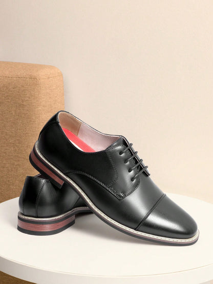 Men's Classic Oxford Shoes Business Casual Lace-Up For Office Dating Dress Black Shoes